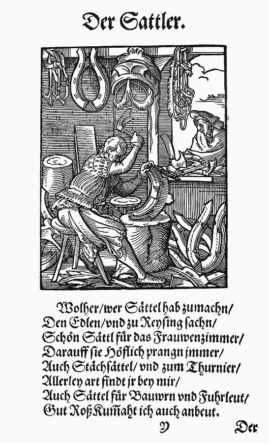 Saddler, 1568 Painting by Granger