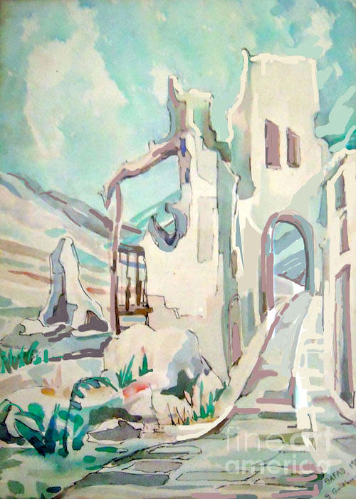 City Painting - Safed  Israel by Shirl Solomon