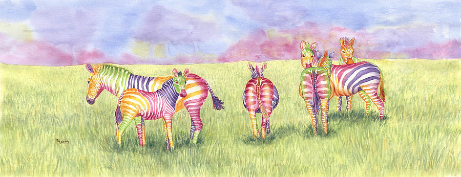 Zebra Painting - Safari Glory by Rhonda Leonard