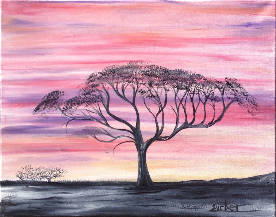 Safari SunSet  Painting by Suzanne Surber