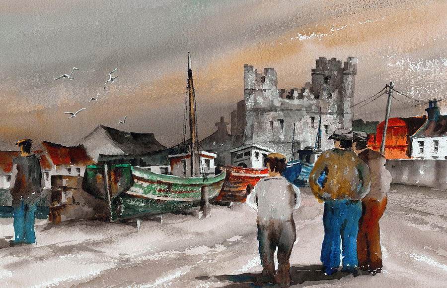 Safe Return Slade Harbour Wexford Painting by Val Byrne