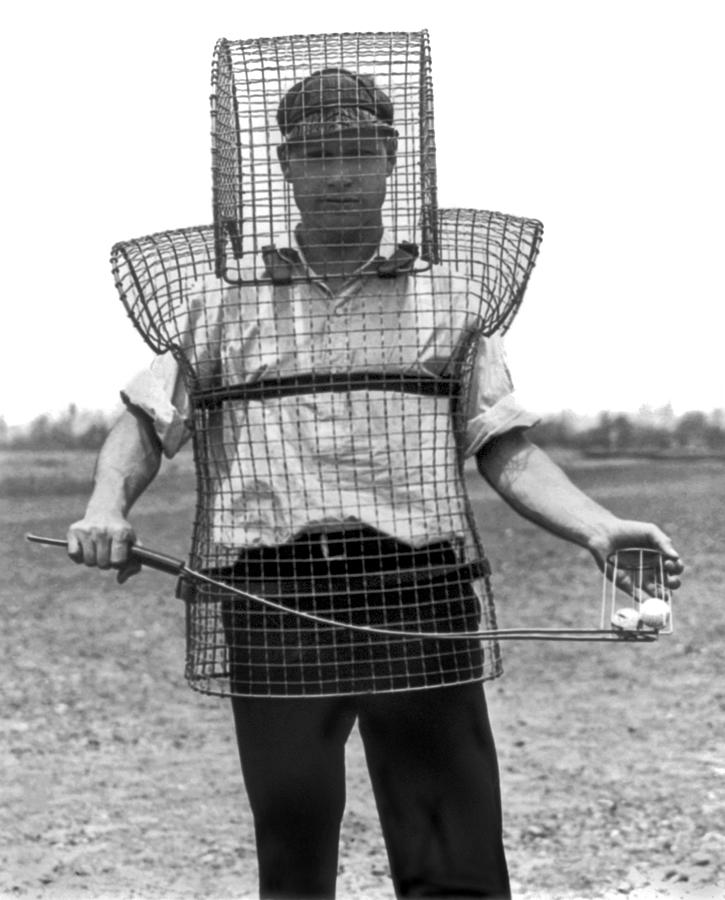 Safety Cage For Caddies Photograph by Underwood Archives