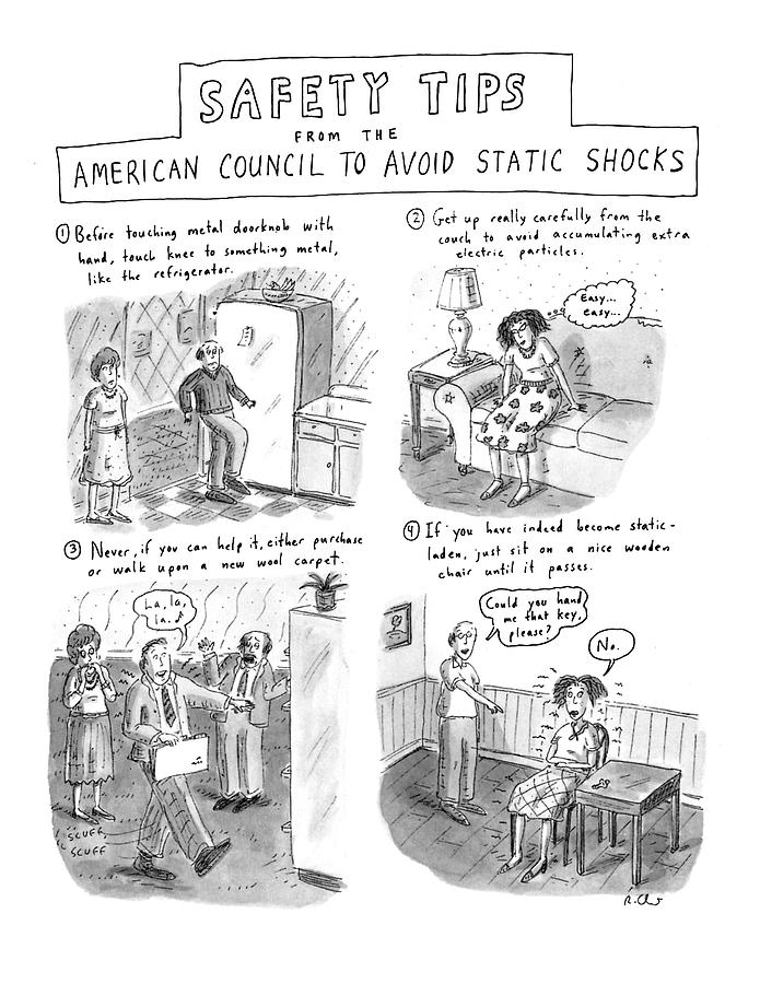 Safety Tips From The American Council To Avoid Drawing by Roz Chast