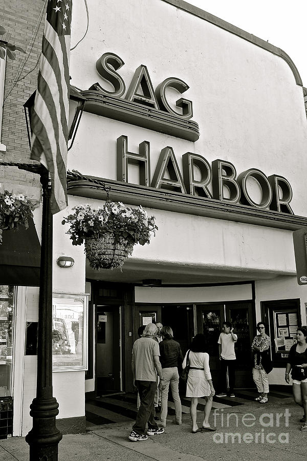 Sag Harbor Theater in Black and White Photograph by Christy Gendalia