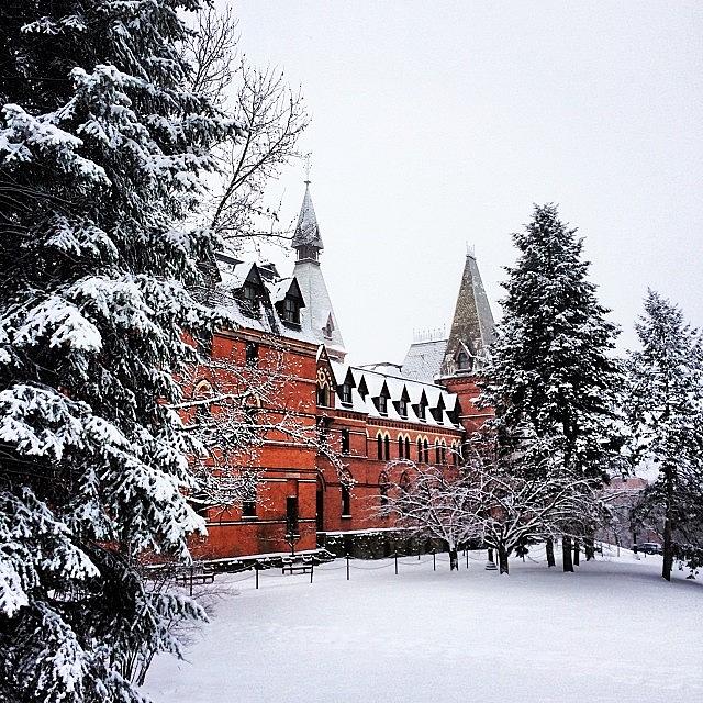 Sage Hall Covered In Snow This Morning Photograph by Arnab Mukherjee