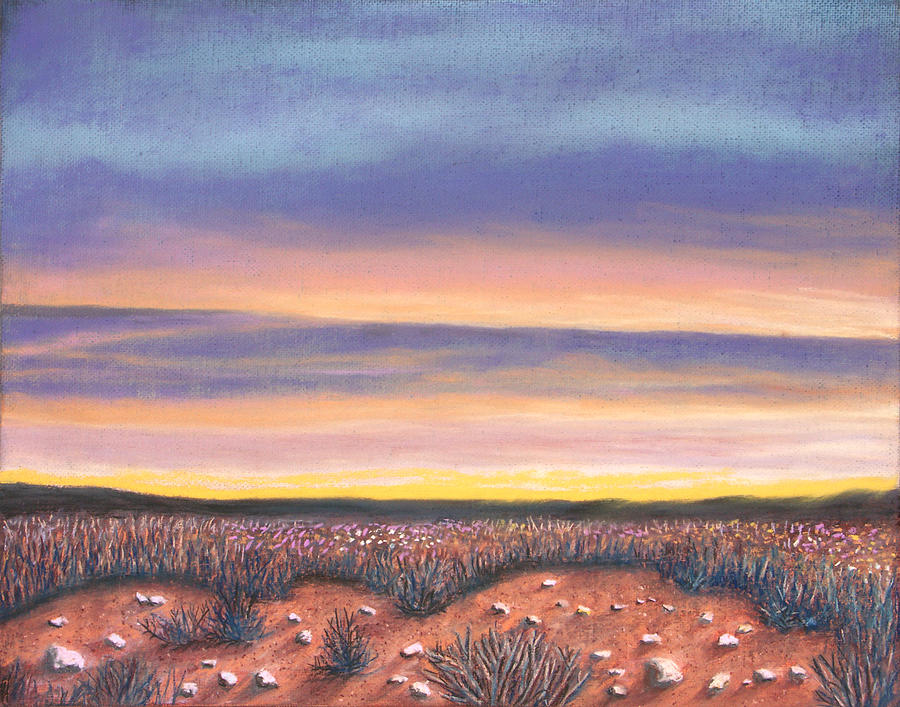 Sagebrush Sunset A Pastel by Michael Heikkinen