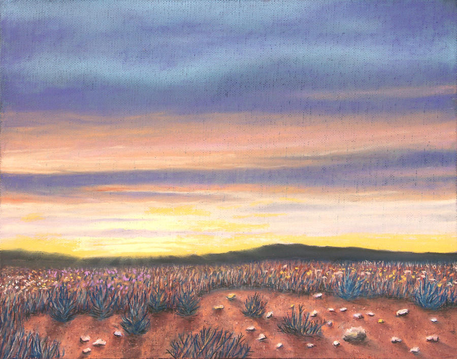 Sagebrush Sunset B Pastel by Michael Heikkinen