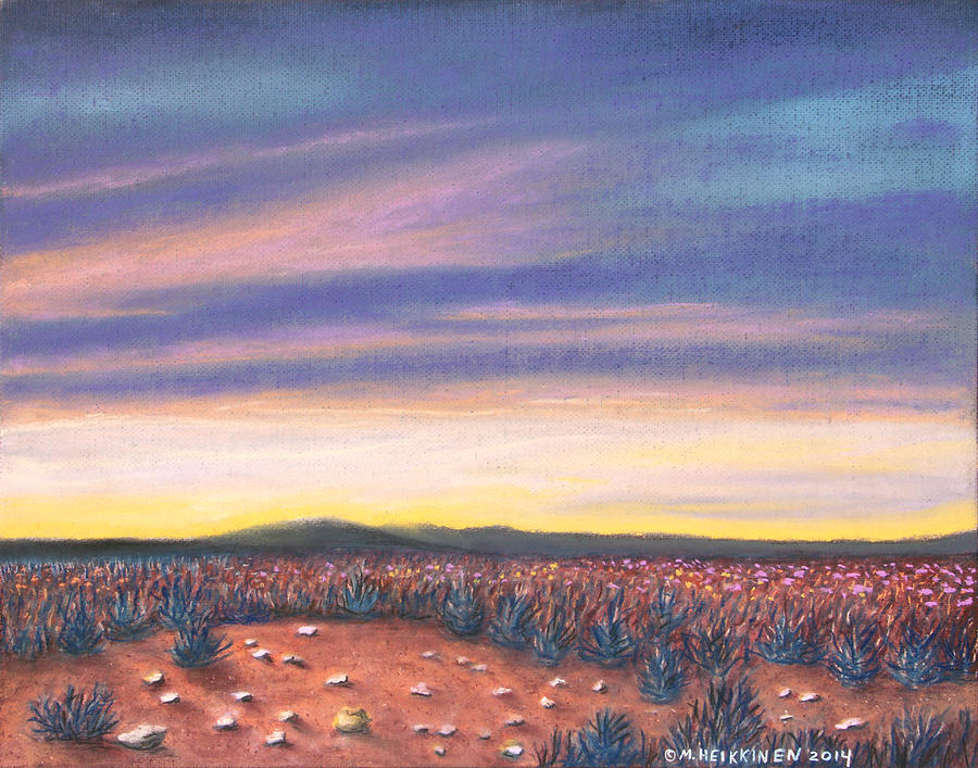 Sagebrush Sunset C Pastel by Michael Heikkinen