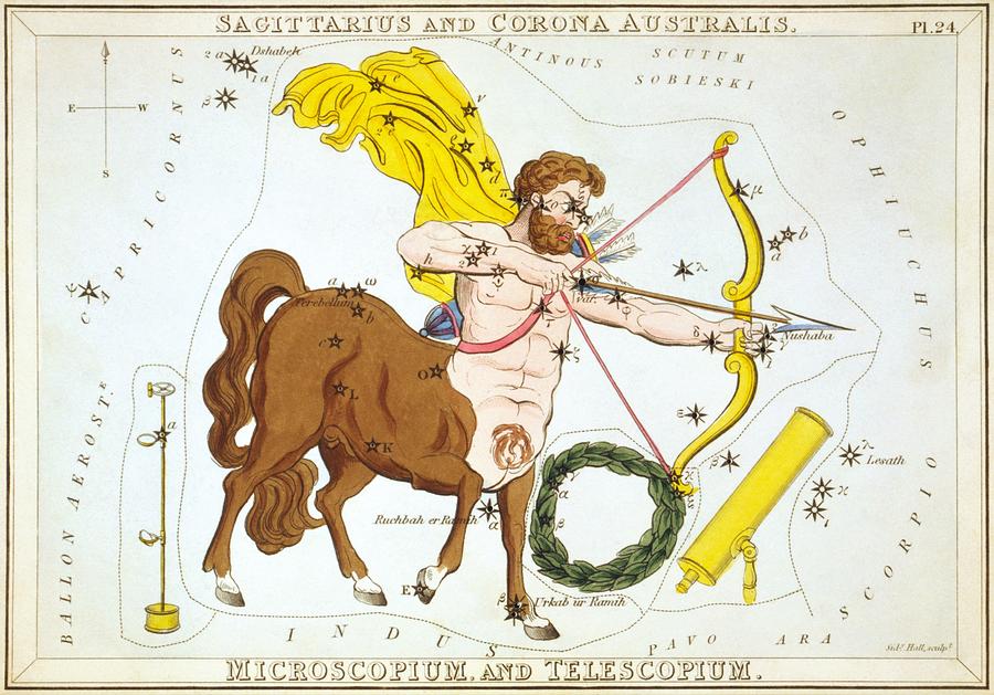 Sagittarius And Corona Australis - Microscopium And Telescopium Painting