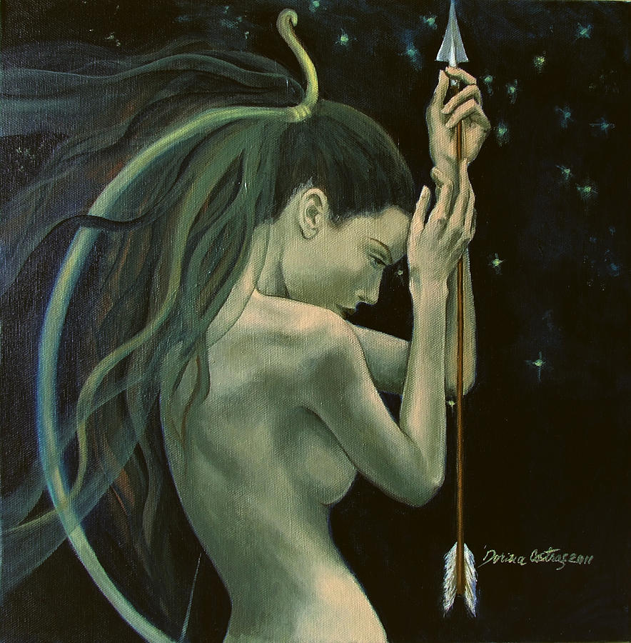 Fantasy Painting - Sagittarius from Zodiac series by Dorina  Costras