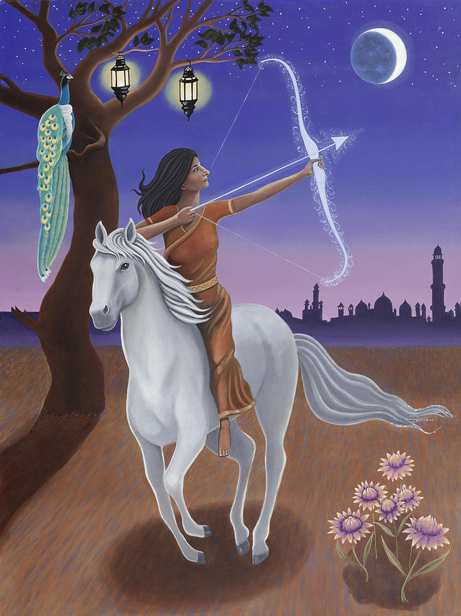 Sagittarius Painting - Sagittarius / Saraswati by Karen MacKenzie Sagittarius Painting - Sagittarius / Saraswati by Karen MacKenzie