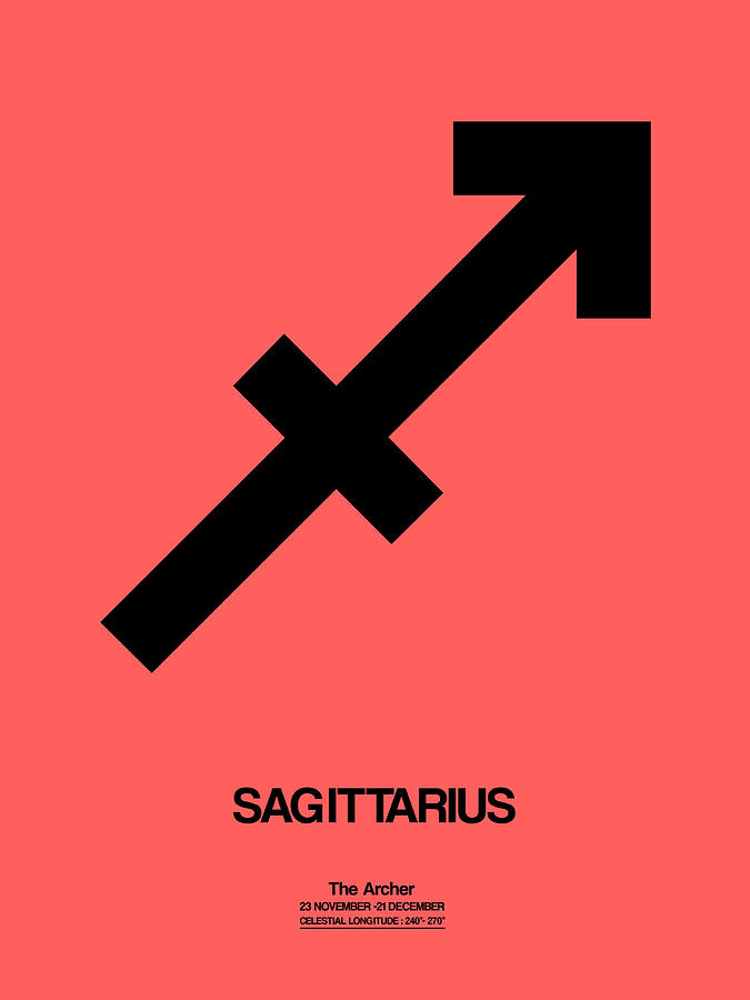 Sagittarius Digital Art - Sagittarius Zodiac Sign Black by Naxart Studio