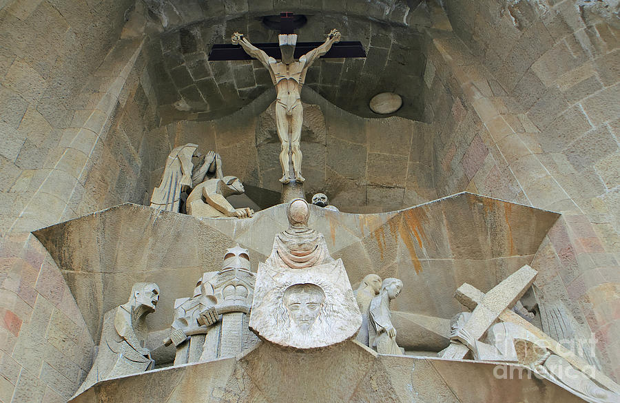 Sagrada Familia Crucifixion Photograph by David Birchall