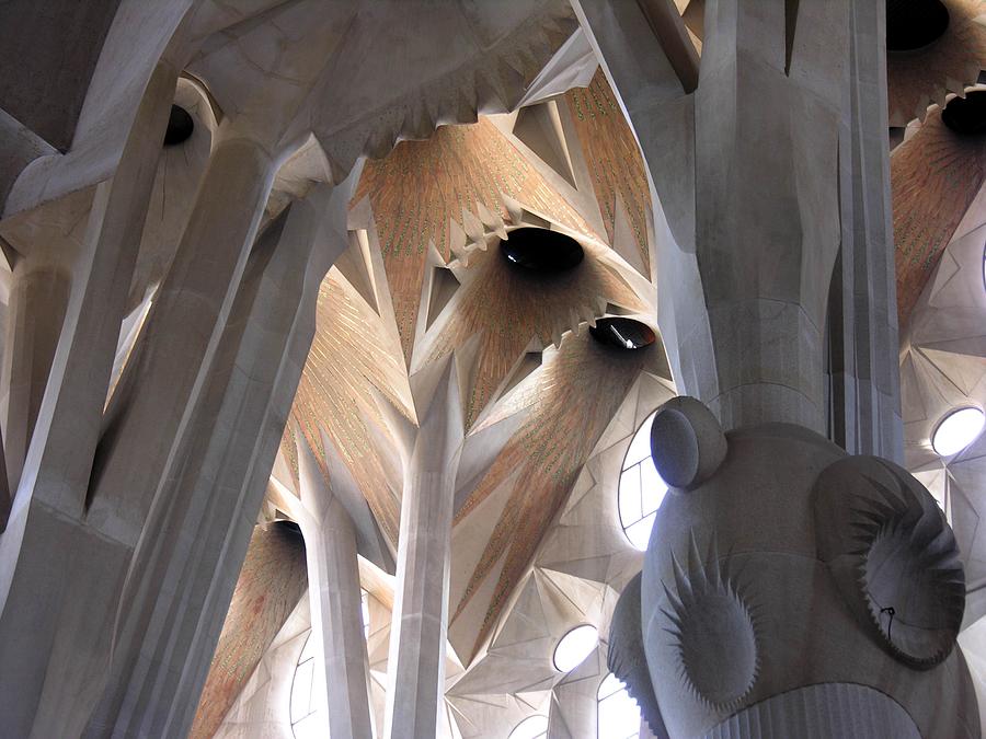Sagrada Familia Fluted Pillars - Gaudi - Barcelona Photograph by Jacqueline M Lewis