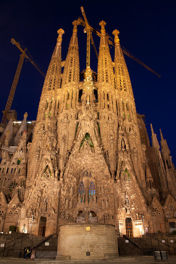 Sagrada Familia in Barcelona at Night Photograph by Artur Bogacki