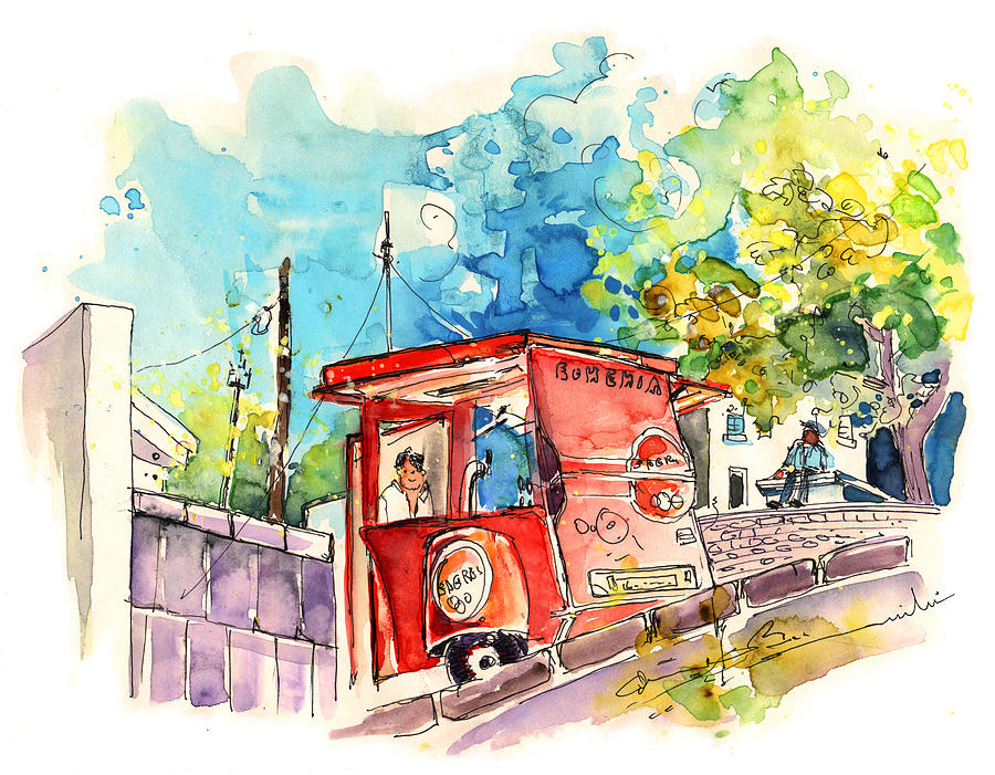 Sagres Beer Stand in Barca de Alva in Portugal Painting by Miki De Goodaboom Sagres Beer Stand in Barca de Alva in Portugal Painting by Miki De Goodaboom