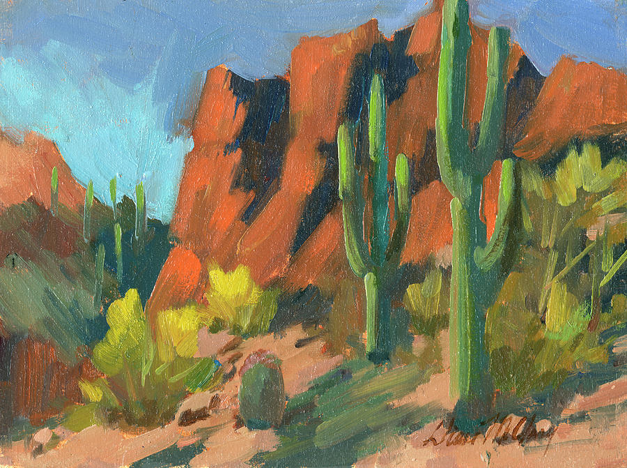 Saguaro Cactus 1 Painting by Diane McClary