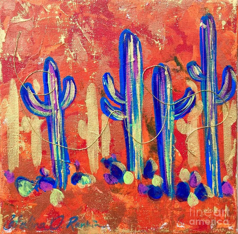 Sunset Painting - Saguaro Dance by Catalina Rankin