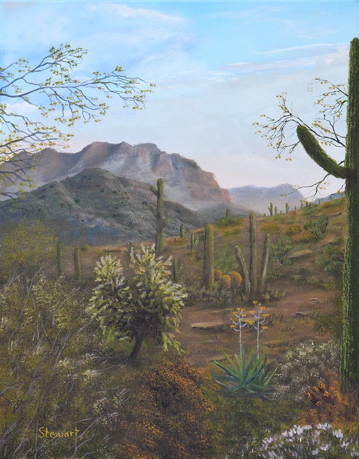 Saguaro Sunrise  Painting by William Stewart