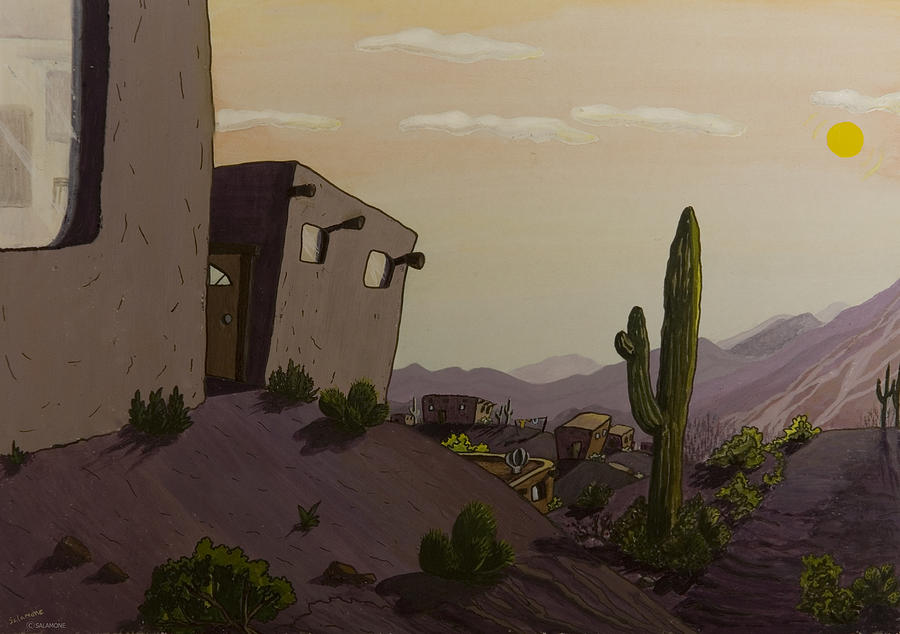 Saguaro Sunset Painting by Brenda Salamone
