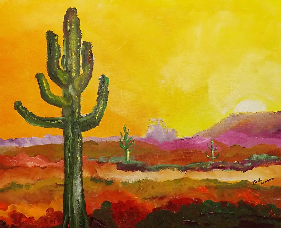 Saguoro Cactus Painting by Rich Mason - Fine Art America