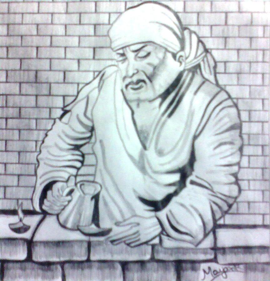 Amazing Pencil Sketch Of Sai Baba Ji