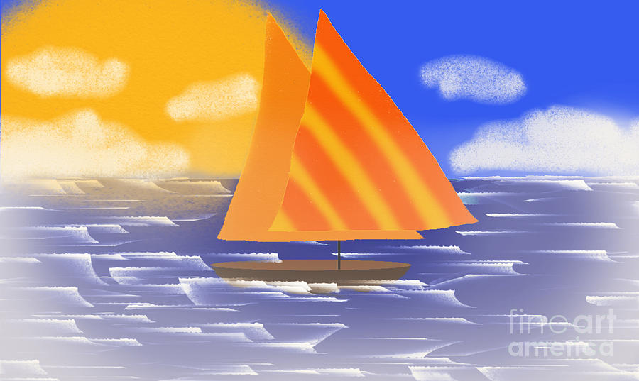 Sail Away On A Foggy Day  Digital Art by Andee Design
