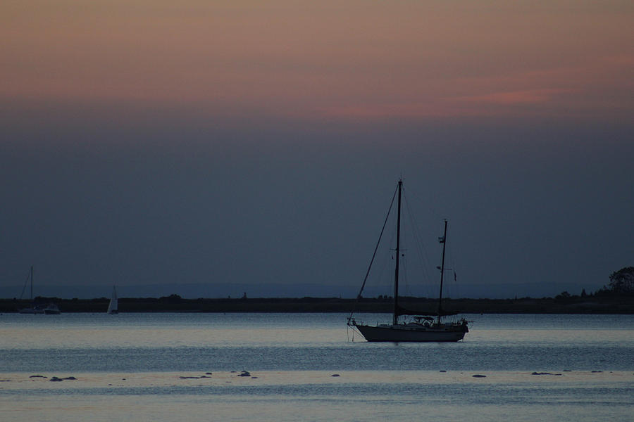 Sunset Photograph - Sail Boat Port Jefferson New York by Bob Savage