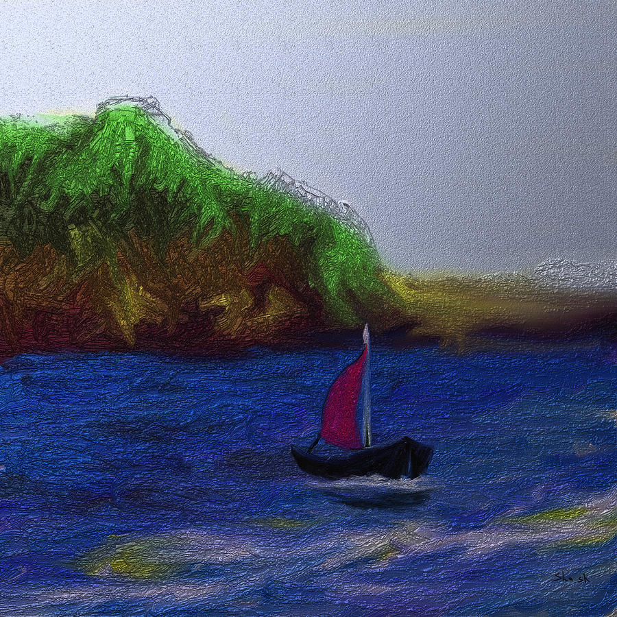 Impressionism Digital Art - Sail Boat by Shesh Tantry