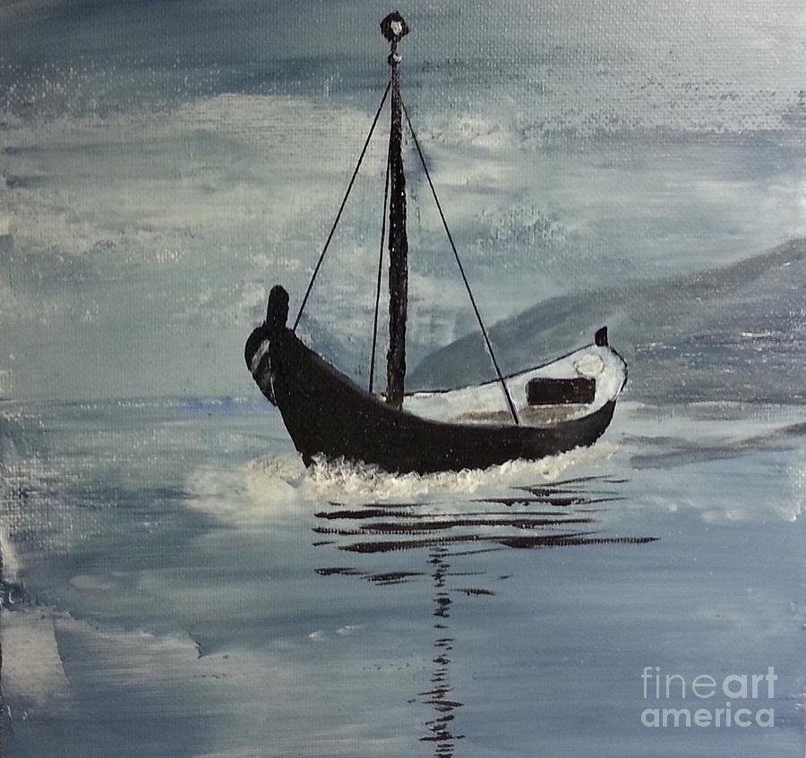Boat Painting - Sail-boat by Susanne Baumann