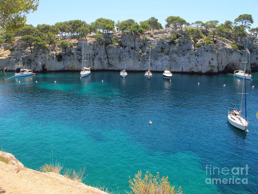 Sail Boats At Calanque De Port Miou In Cassis France Photograph
