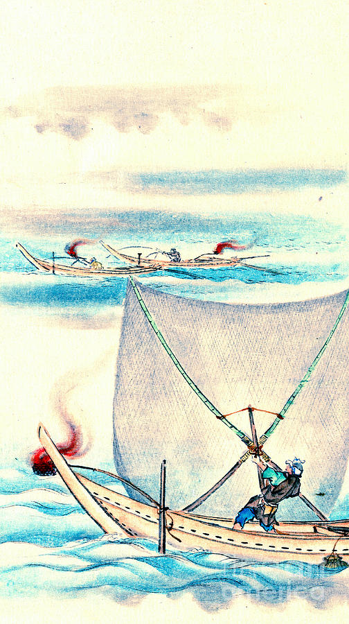 Sail Net Fishing 1878 Photograph by Padre Art