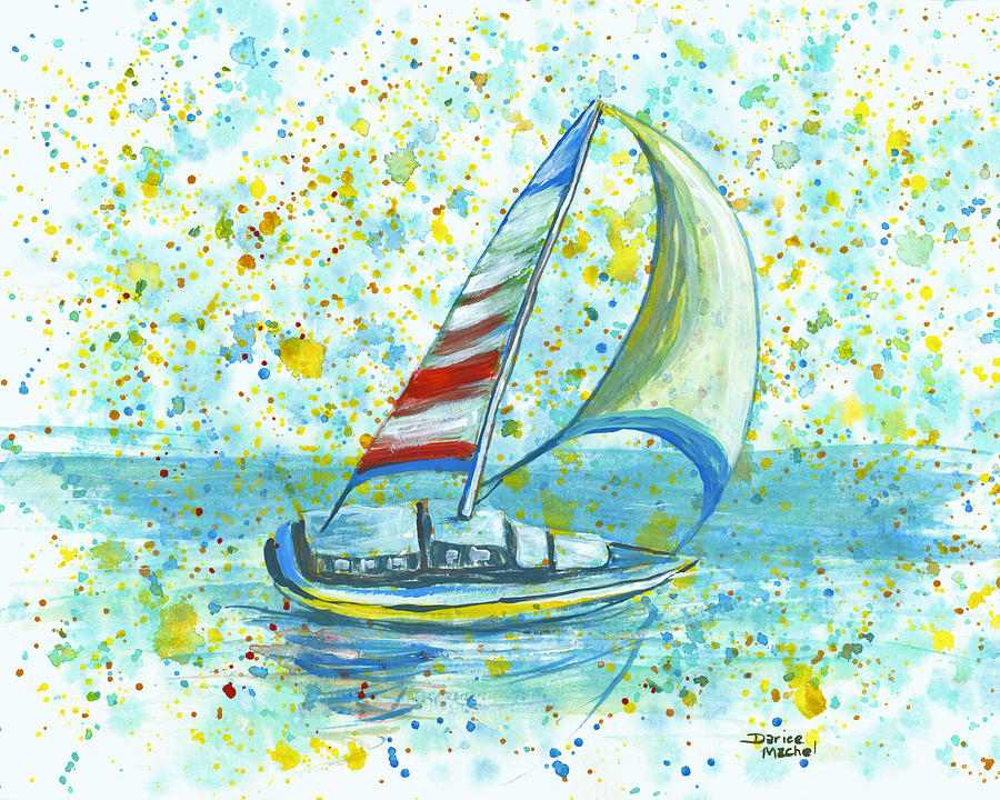 Sail On Maui Painting by Darice Machel McGuire