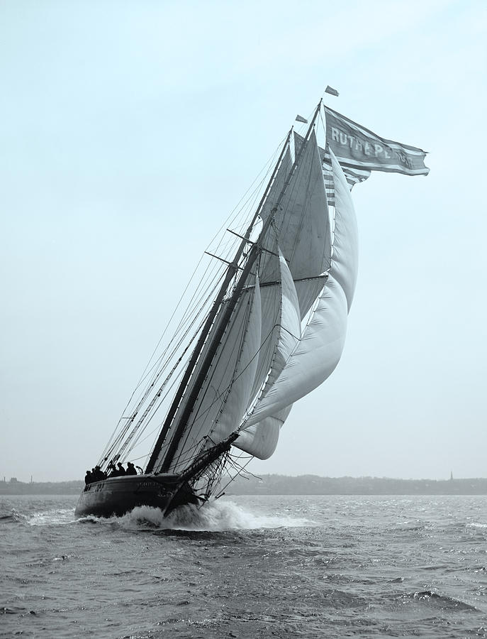 Antique Digital Art - Sail Racing by Gary Grayson