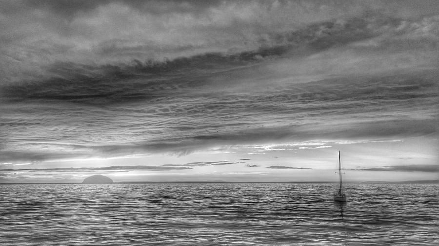 Boat Photograph - Sailboat and Ailsa Craig by Preston Reed