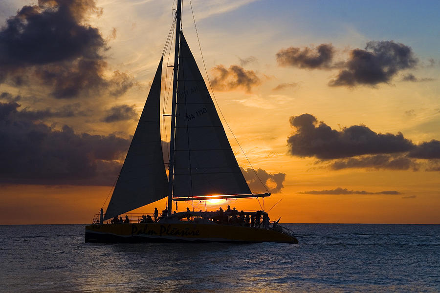 Sailboat and sunset Photograph by Fmbackx