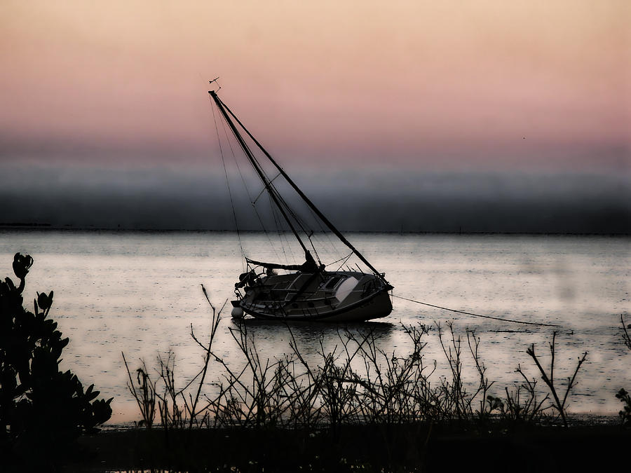 Sailboat at Dawn Photograph by Oscar Alvarez Jr