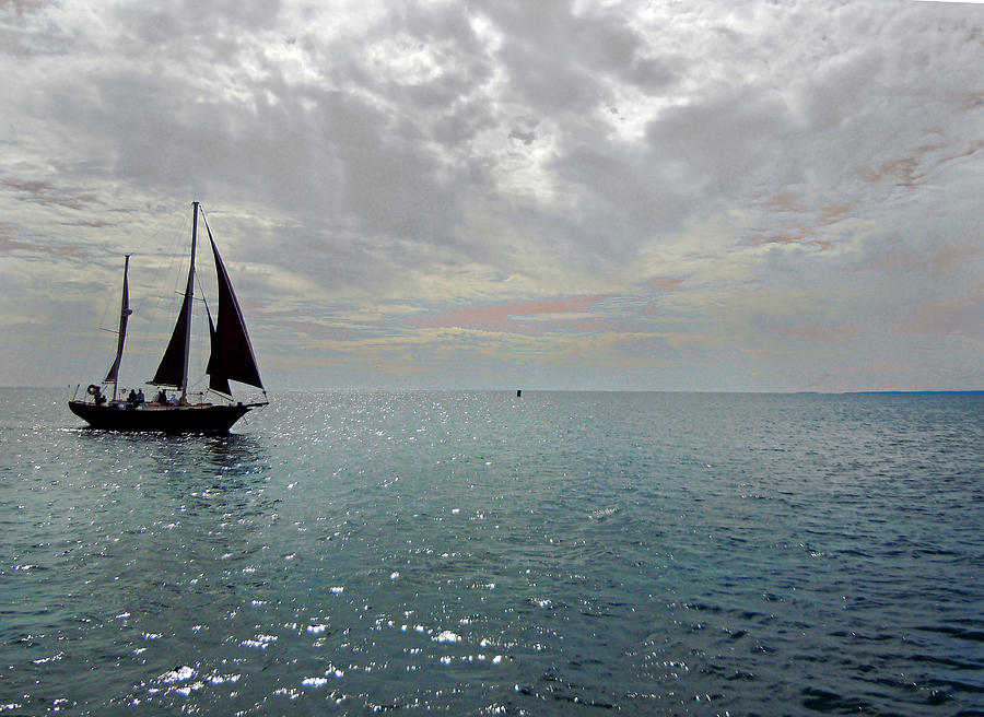 Sailboat at Sea  Photograph by Nancy Griswold