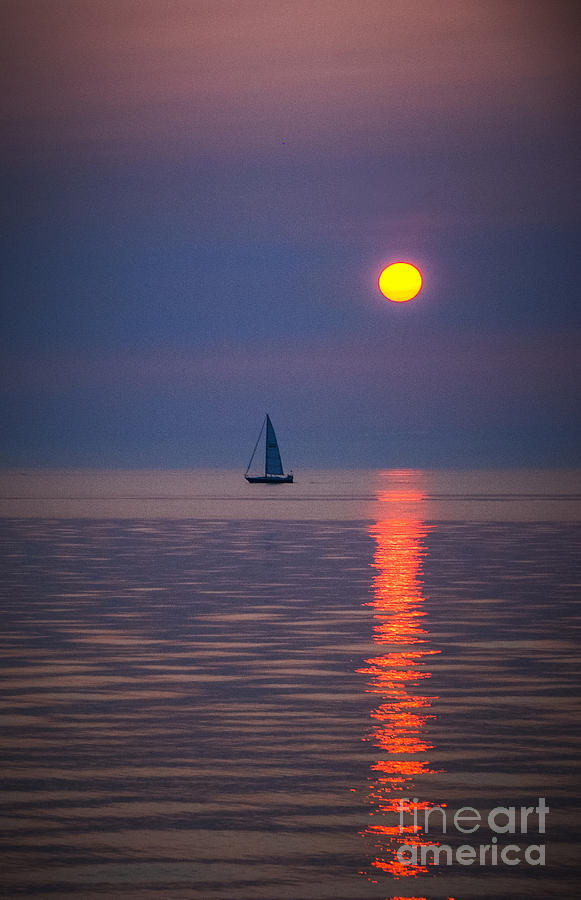 Sailboat at Sunrise Photograph by Grace Grogan