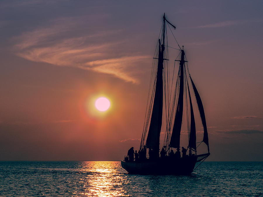 Sailboat at Sunset Photograph by Terry Ann Morris