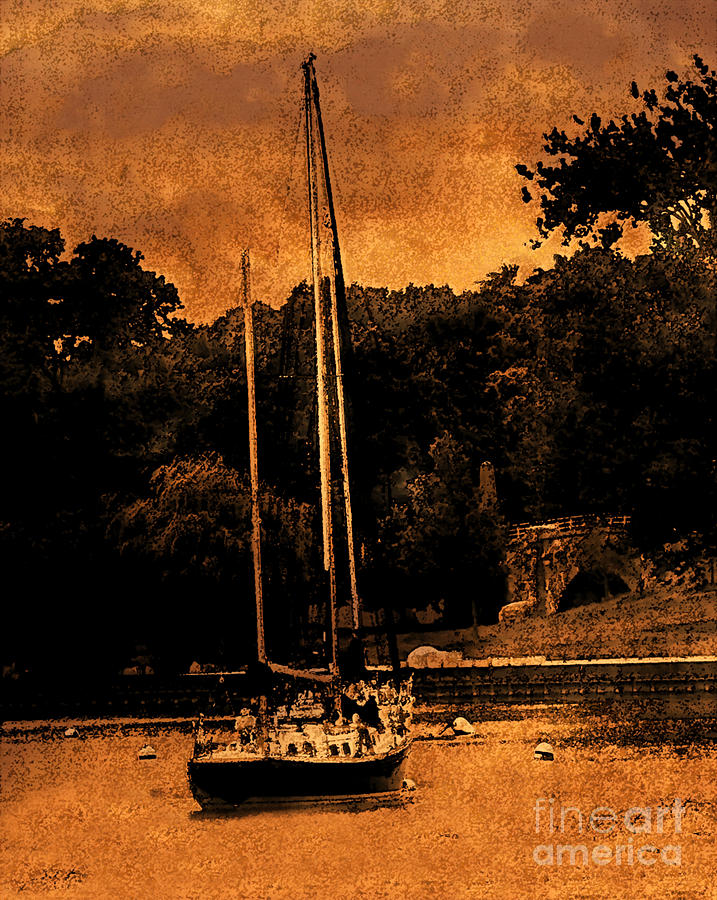 Sailboat By The Bridge Photograph by Cedric Hampton