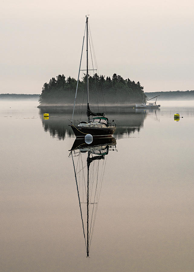 Sailboat Columbine Moored on Johnson Bay Photograph by Marty Saccone