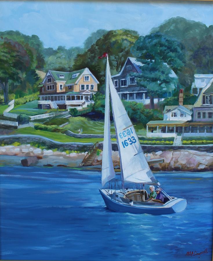Sailboat in Essex Painting by Michael McDougall
