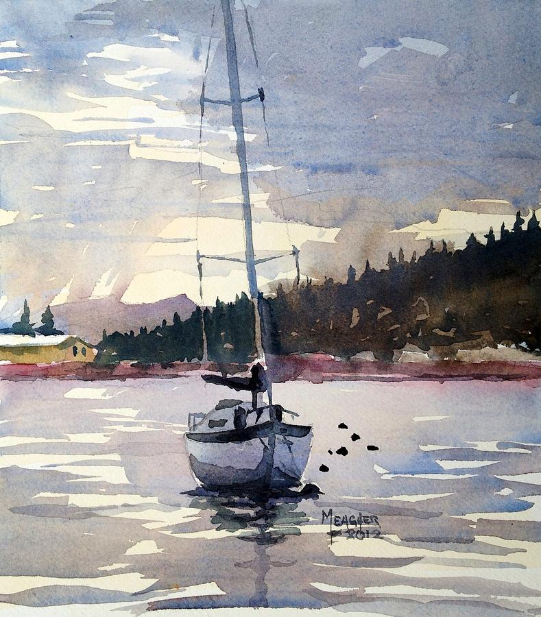paintings of sailboats in harbor
