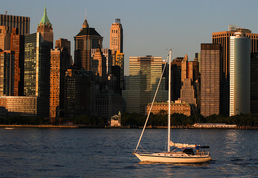 Sailboat in NY Harbor Photograph by Eleanor Abramson
