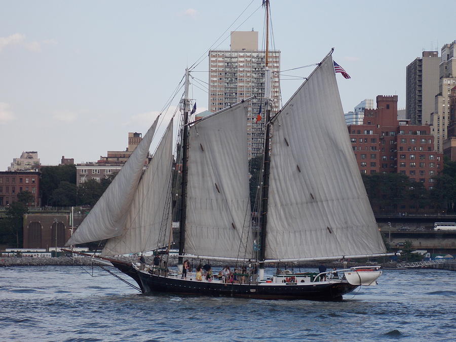 Sailboat in NYC Harbor 1 Photograph by Nina Kindred