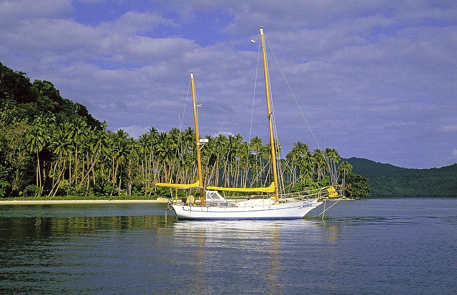 Sailboat In Paradise Photograph by Buddy Mays