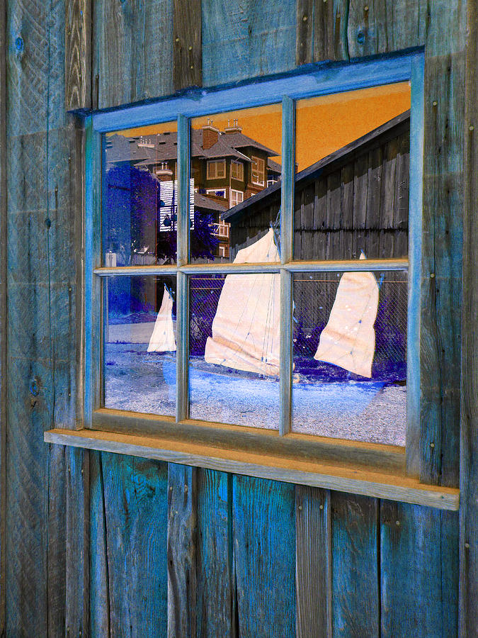 Sailboat in Window Photograph by Laurie Tsemak