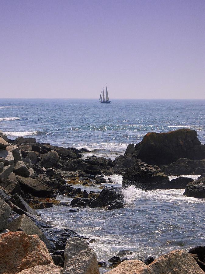 Boat Photograph - Sailboat - Maine by Photographic Arts And Design Studio