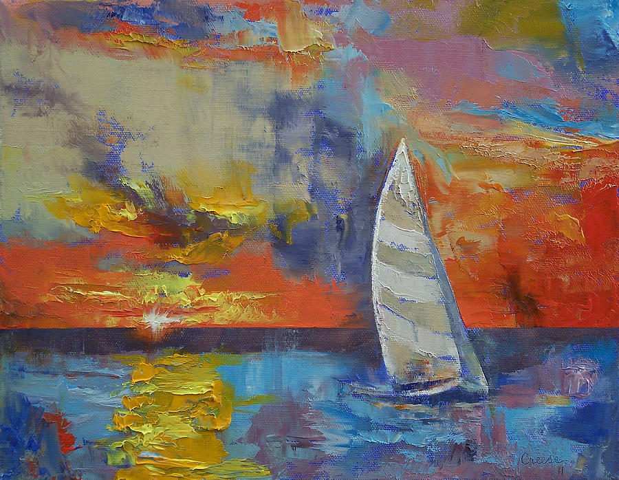 Abstract Painting - Sailboat by Michael Creese